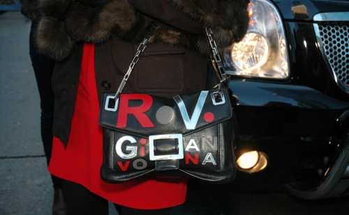 Giovanna Battaglia's custom Roger Vivier handbag. (image source: jak & jil blog)